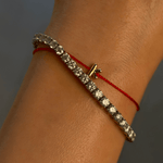 Bubble Initial Red String Bracelet - SIA Jewelry