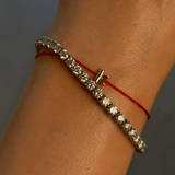 Bubble Initial Red String Bracelet - SIA Jewelry