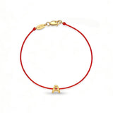 Bubble Initial Red String Bracelet - SIA Jewelry
