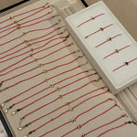 Bubble Initial Red String Bracelet - SIA Jewelry