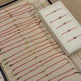 Bubble Initial Red String Bracelet - SIA Jewelry