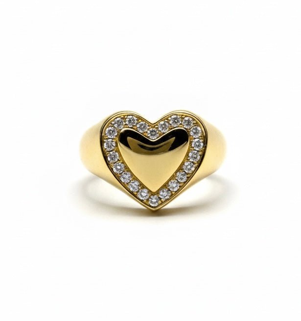 Cherish Heart Shape Signet ring - SIA Jewelry