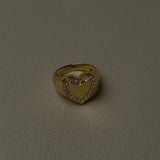 Cherish Heart Shape Signet ring - SIA Jewelry