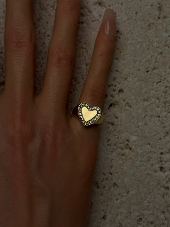 Cherish Heart Shape Signet ring - SIA Jewelry