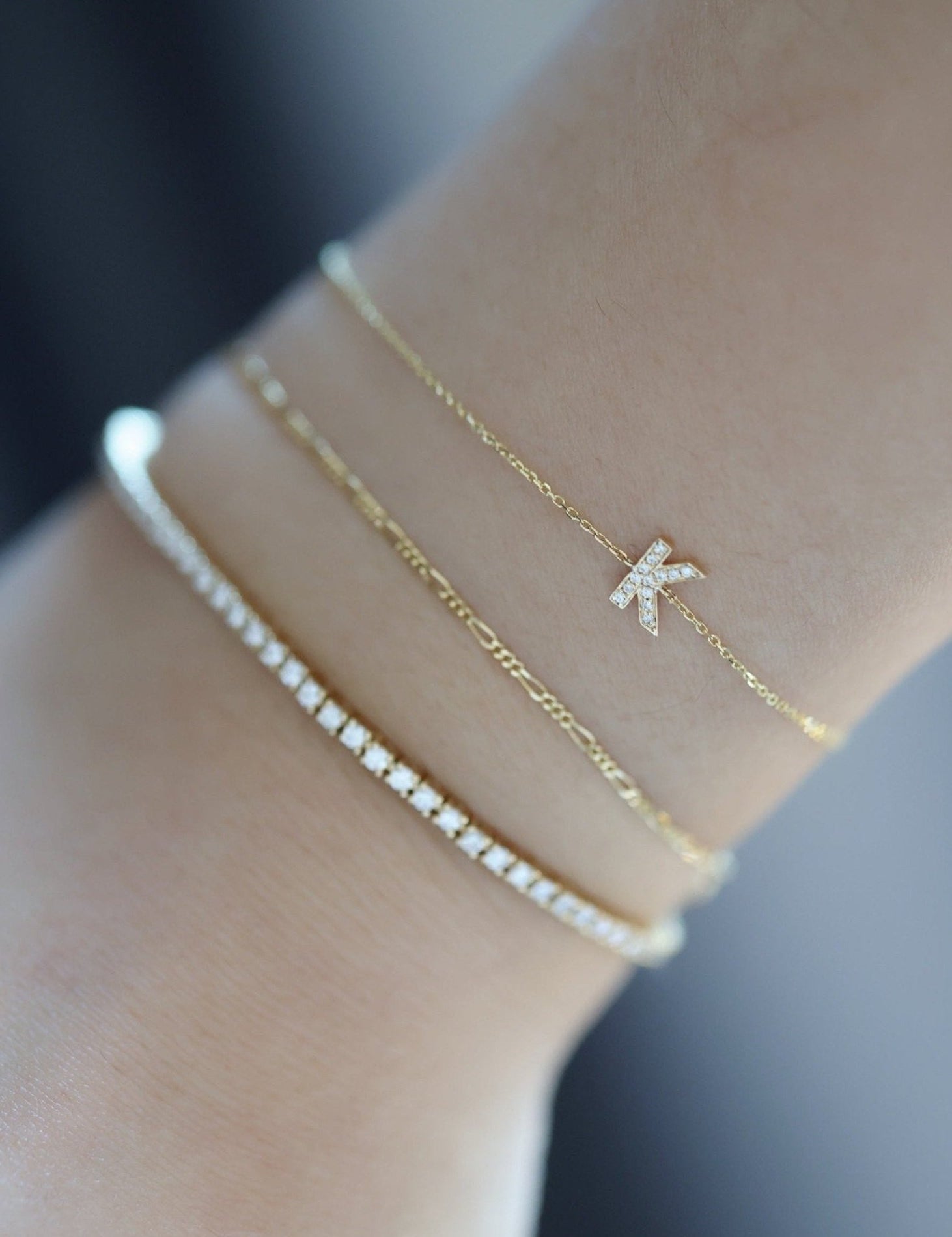 Classic Diamond Initial Bracelet - SIA Jewelry