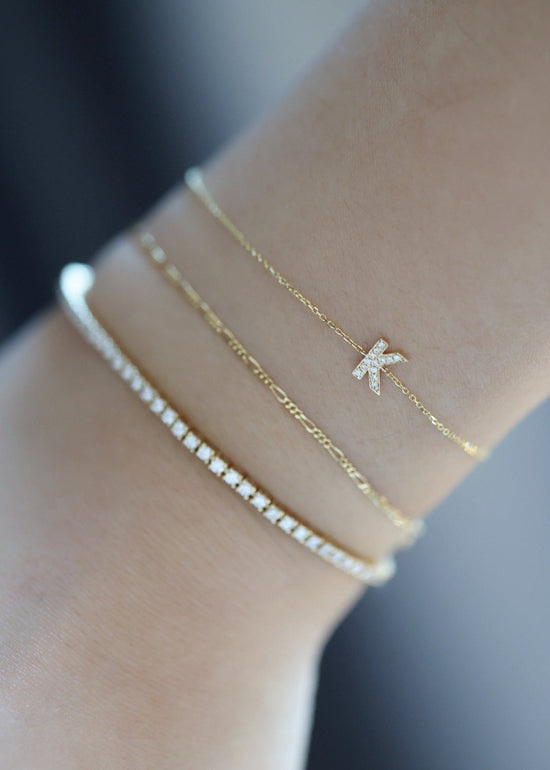 Classic Diamond Initial Bracelet - SIA Jewelry