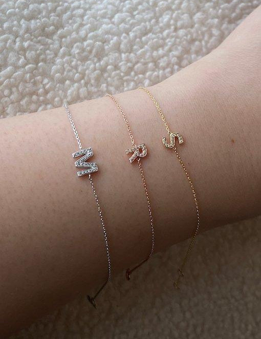 Classic Diamond Initial Bracelet - SIA Jewelry