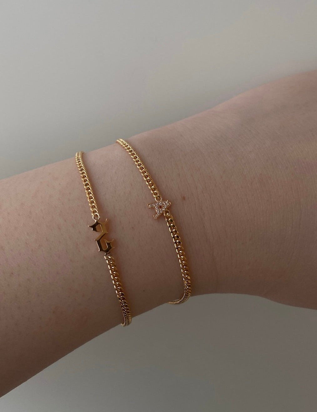 Classic Diamond Initial Chain Bracelet - SIA Jewelry