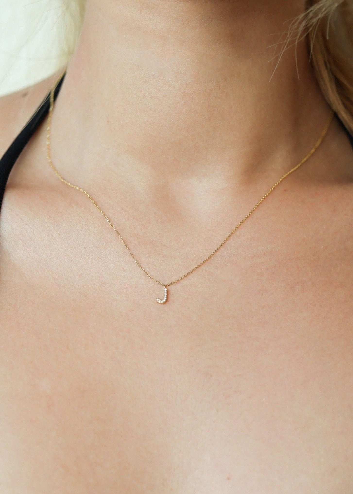 Classic Diamond Initial Necklace - SIA Jewelry