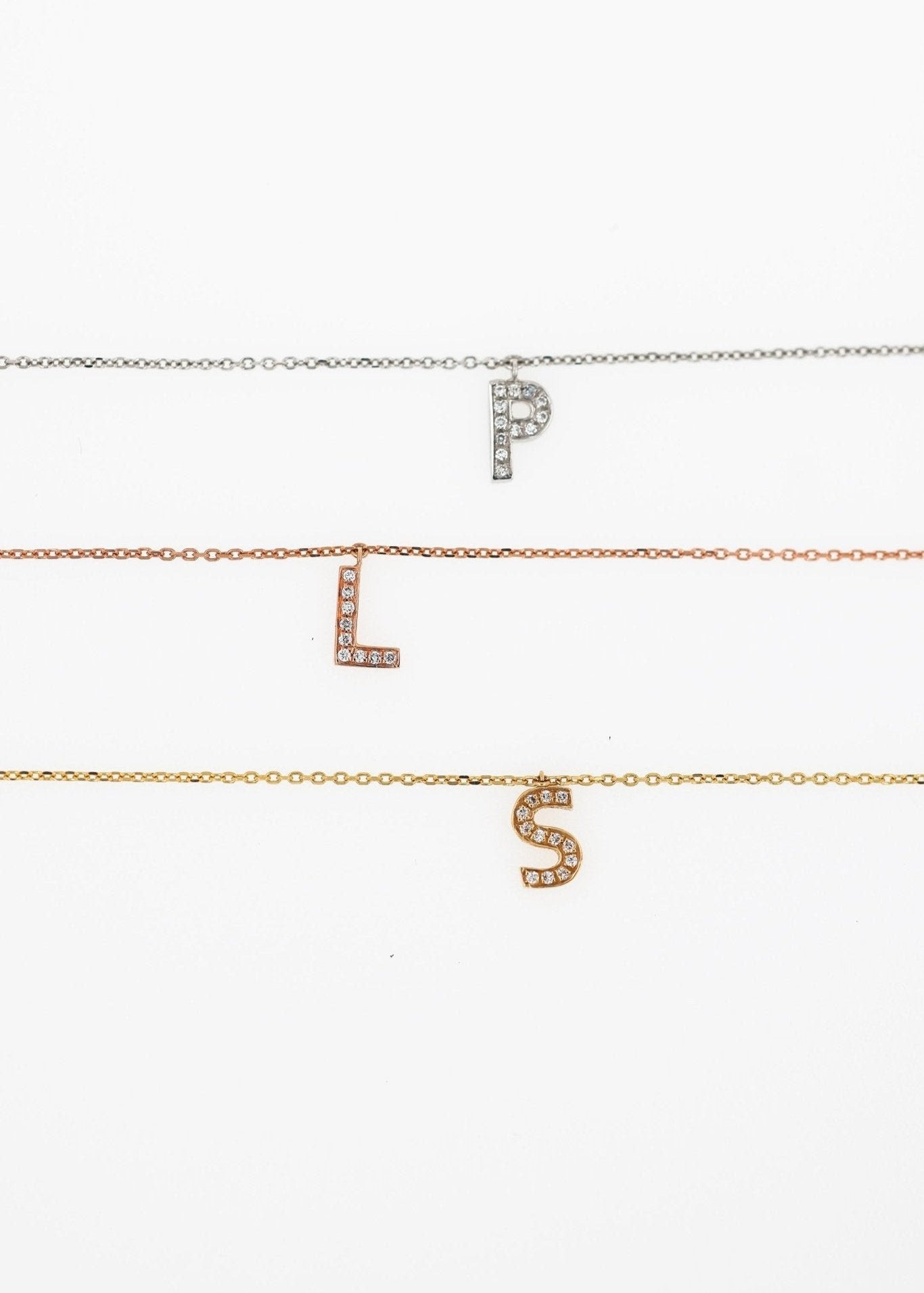 Classic Diamond Initial Necklace - SIA Jewelry