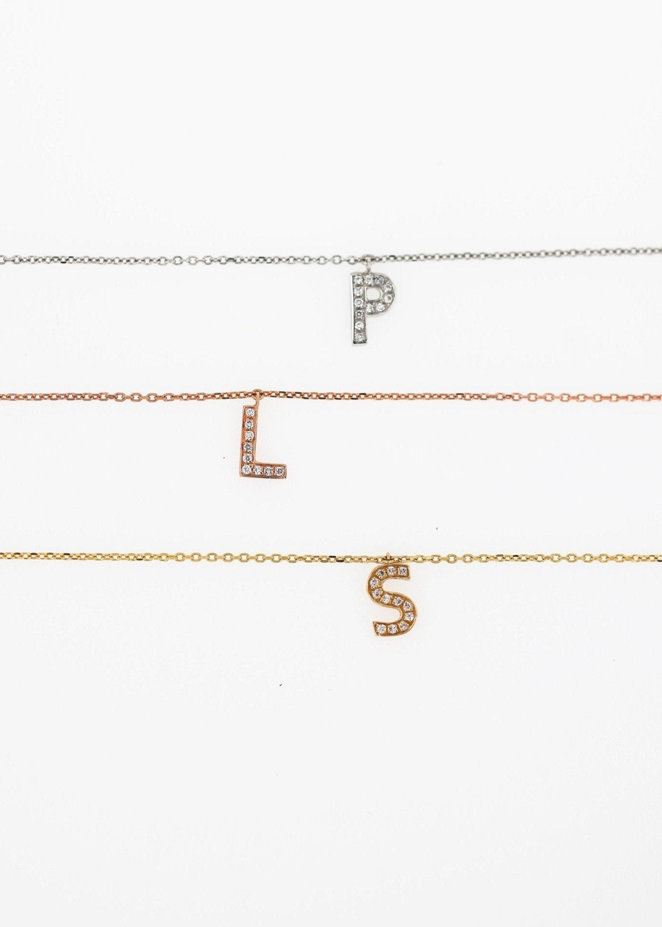 Classic Diamond Initial Necklace - SIA Jewelry