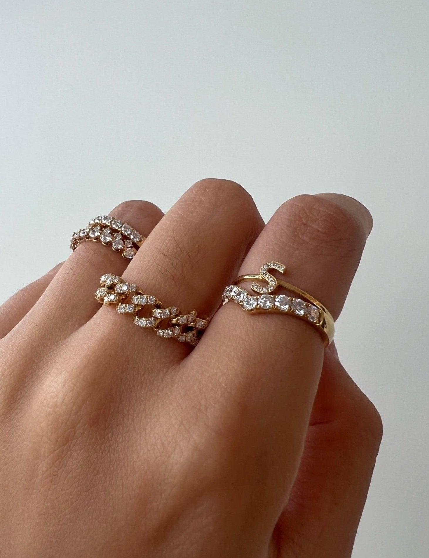 Classic Diamond Initial Ring - SIA Jewelry
