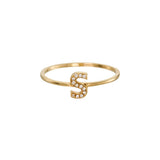 Classic Diamond Initial Ring - SIA Jewelry