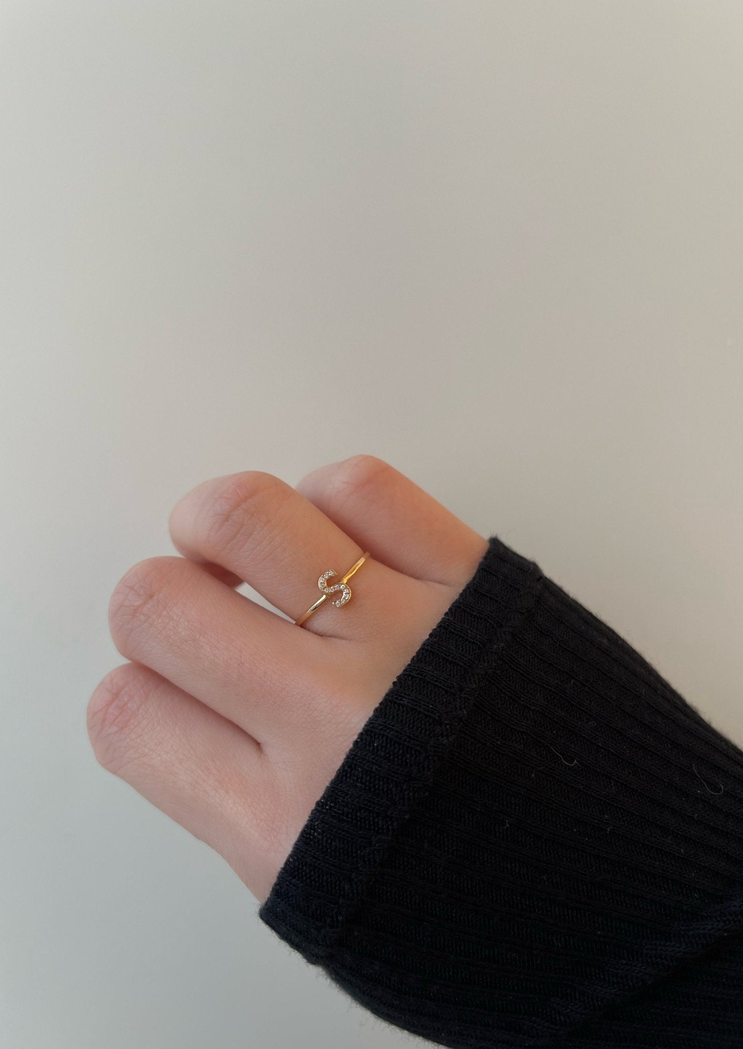Classic Diamond Initial Ring - SIA Jewelry