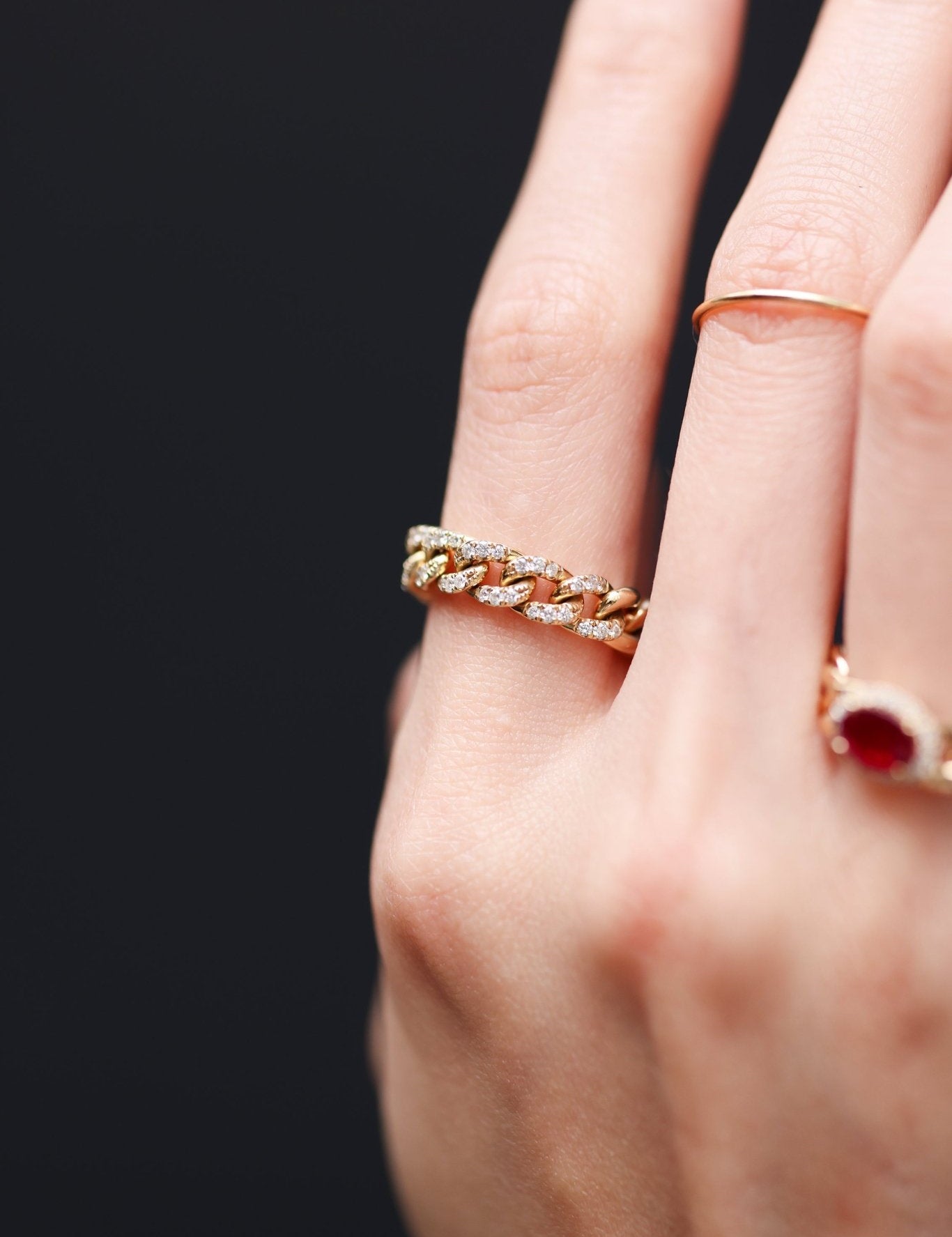 Diamond Cuban Chain Ring - SIA Jewelry