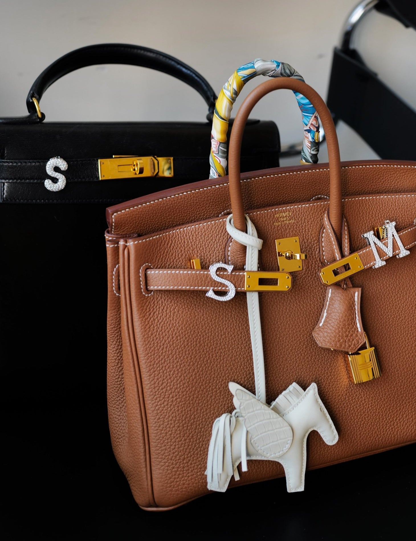 Diamond Initial Bag Charm - SIA Jewelry