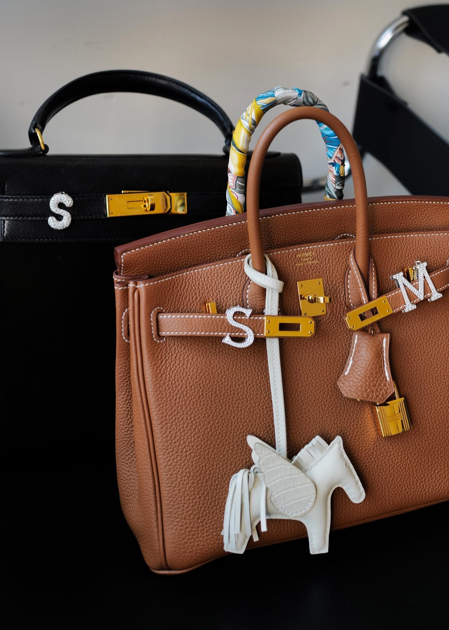 Diamond Initial Bag Charm - SIA Jewelry