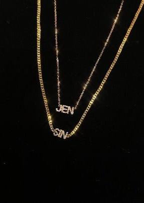 Diamond Nameplate Chain Necklace - SIA Jewelry