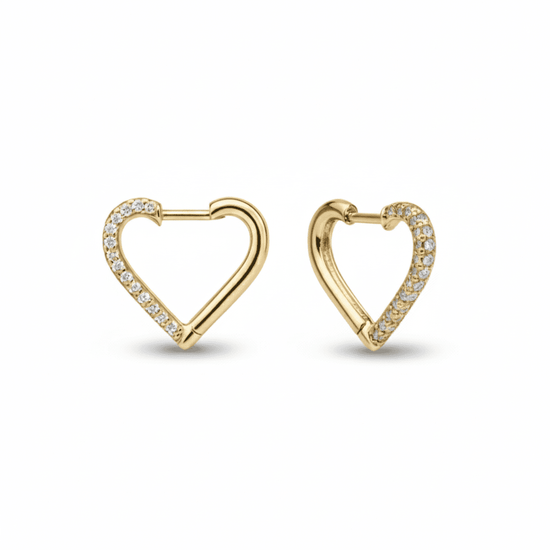 Elise Heart Diamond Huggie Earring - SIA Jewelry