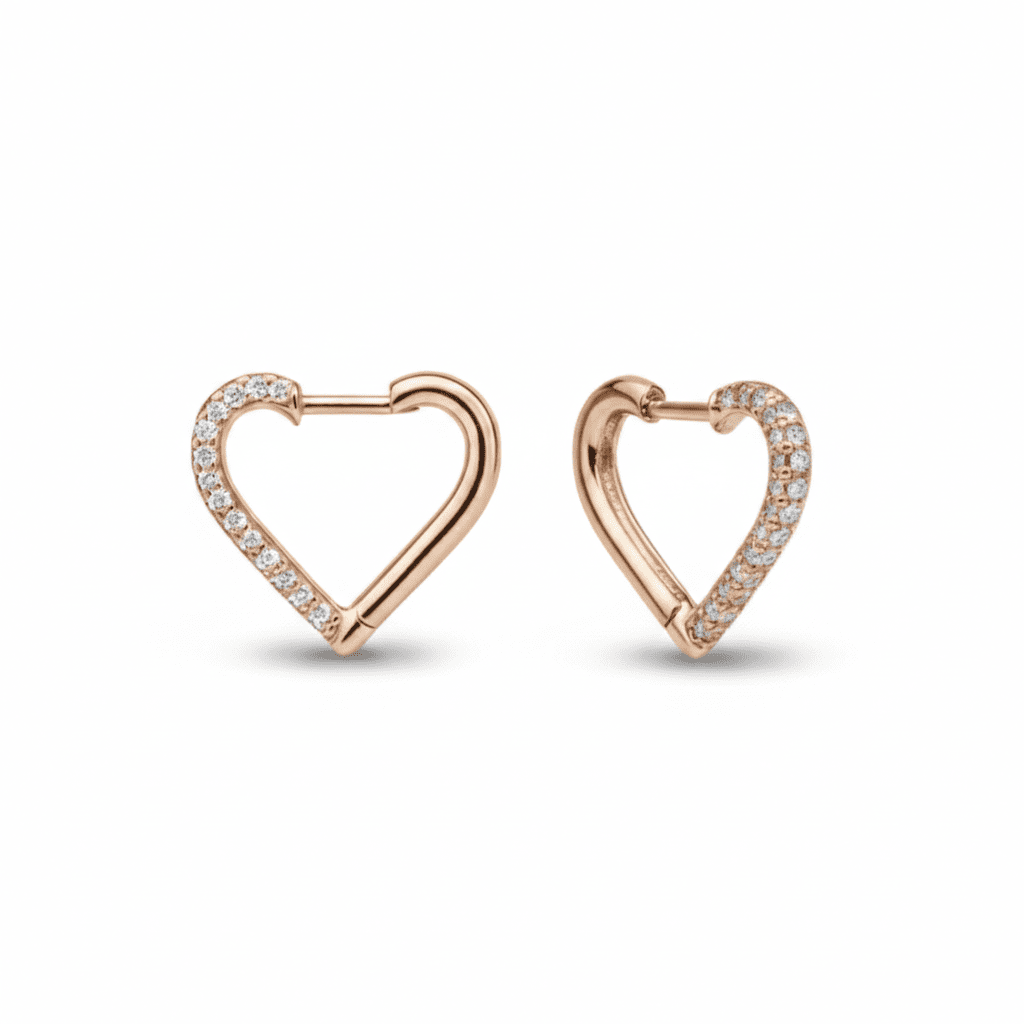Elise Heart Diamond Huggie Earring - SIA Jewelry