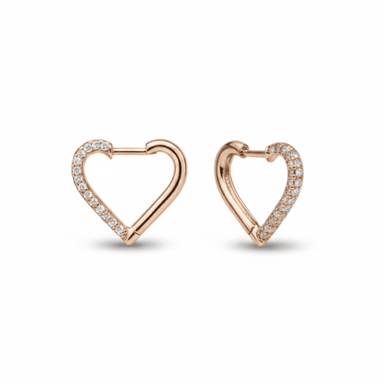 Elise Heart Diamond Huggie Earring - SIA Jewelry