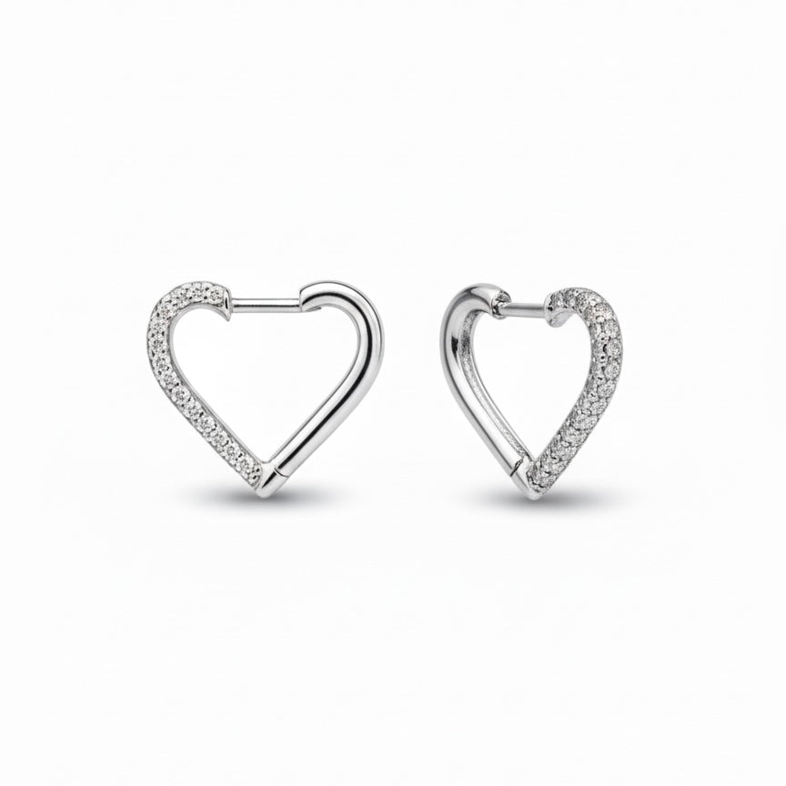 Elise Heart Diamond Huggie Earring - SIA Jewelry