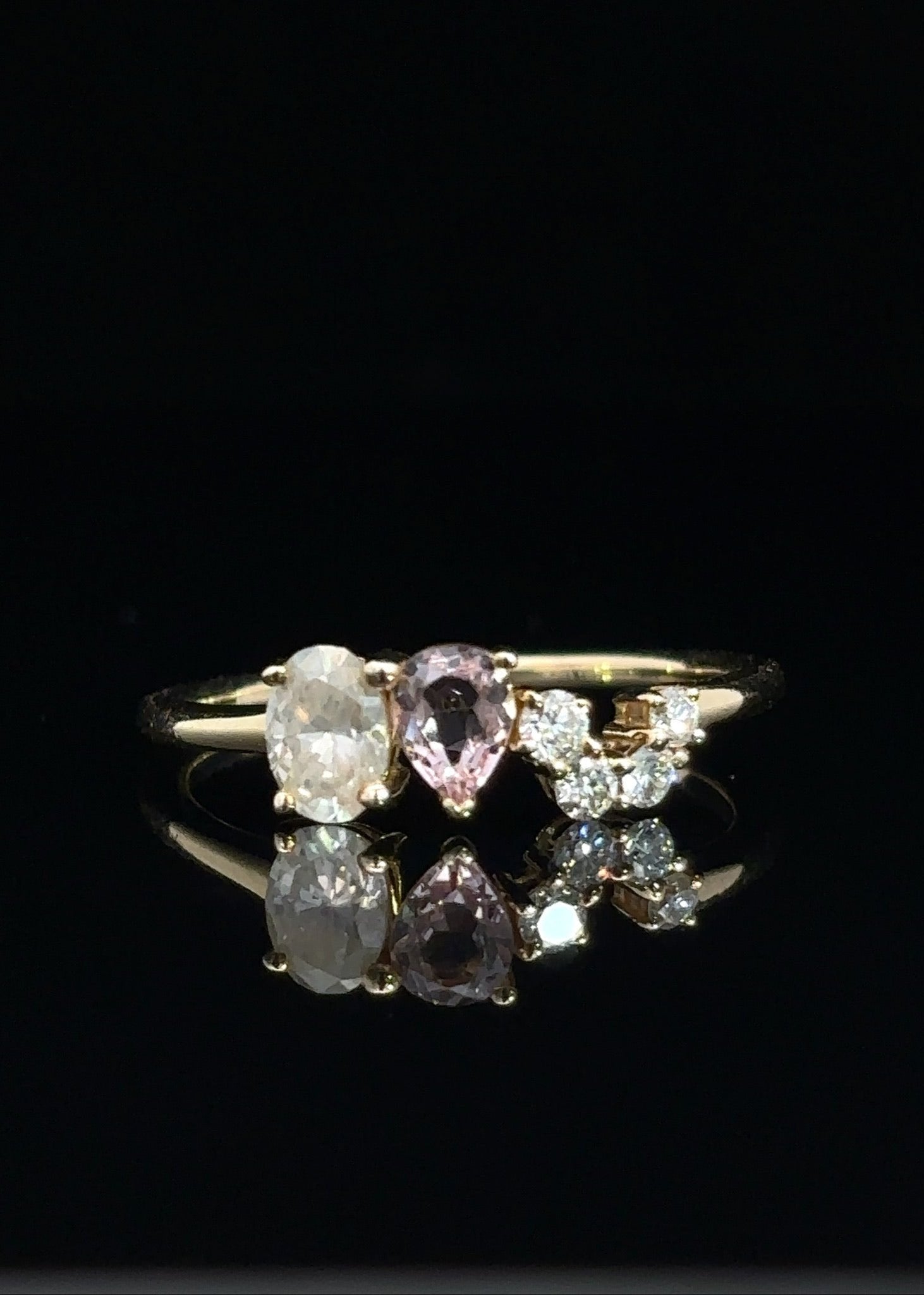 One&Only Oval Milky Diamond Morganite Ring - SIA Jewelry