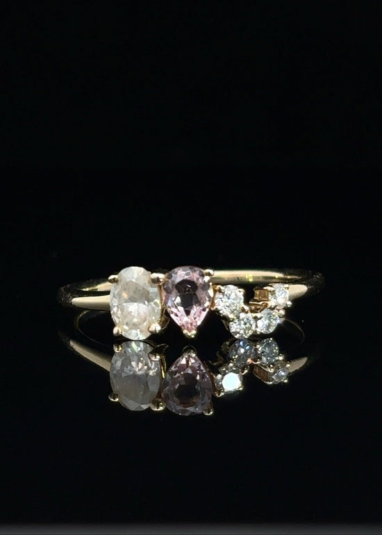 One&Only Oval Milky Diamond Morganite Ring - SIA Jewelry