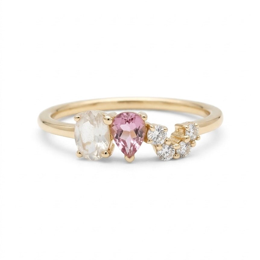 One&Only Oval Milky Diamond Morganite Ring - SIA Jewelry