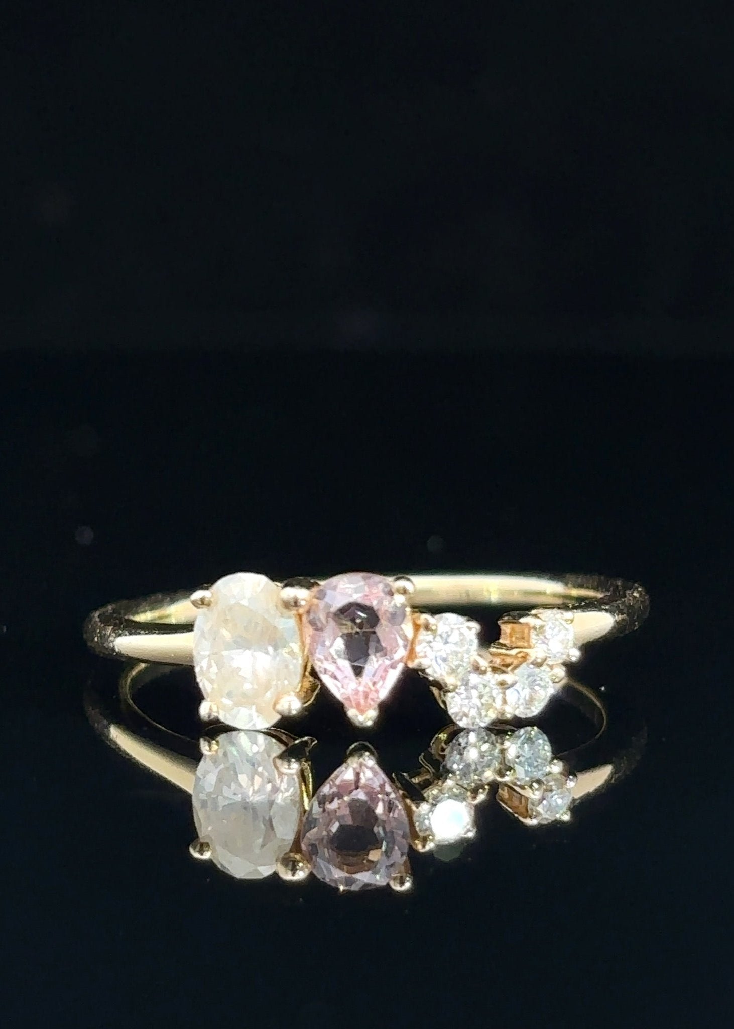 One&Only Oval Milky Diamond Morganite Ring - SIA Jewelry