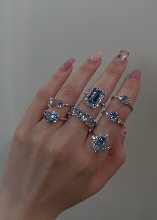 One&Only Oval Shape Aquamarine Diamond Ring - SIA Jewelry
