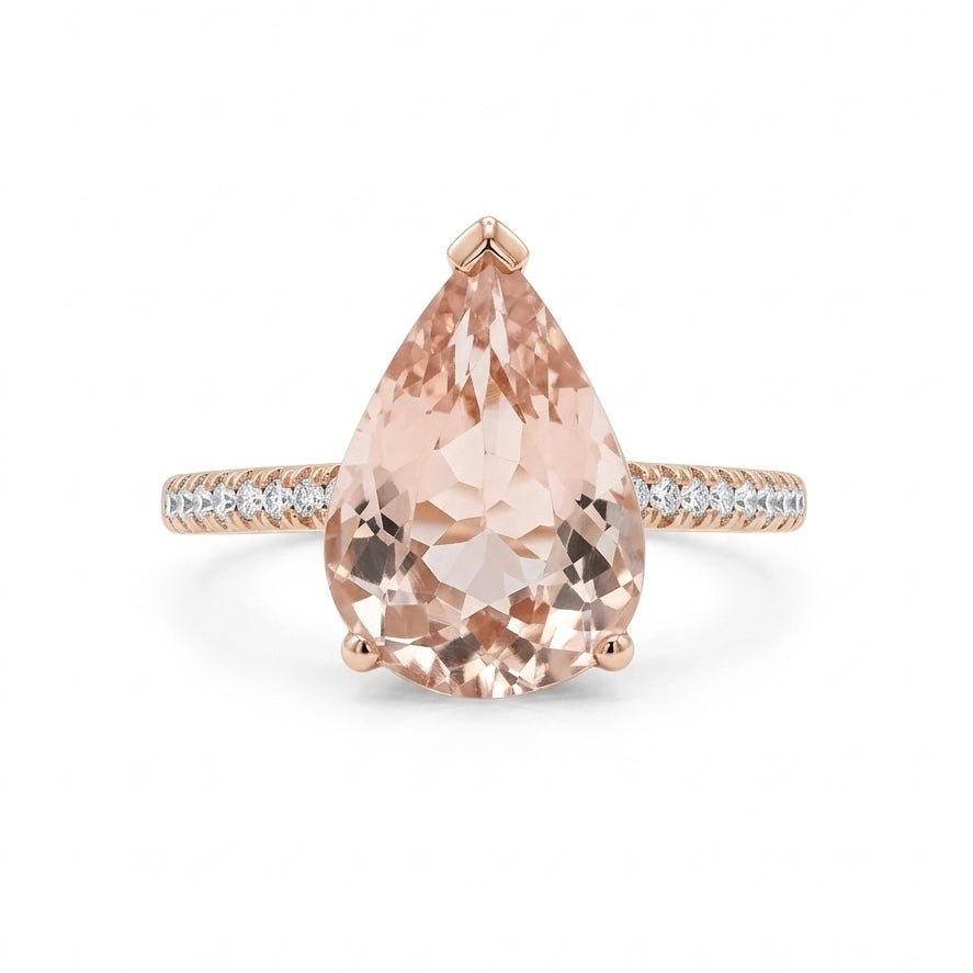 One&Only Pear Shape Morganite Diamond Ring - SIA Jewelry