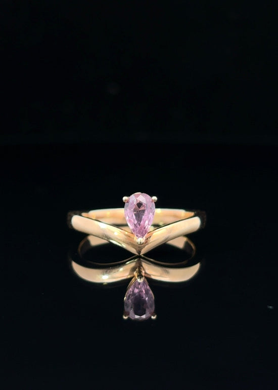 One&Only Purple Sapphire Gold V Ring - SIA Jewelry