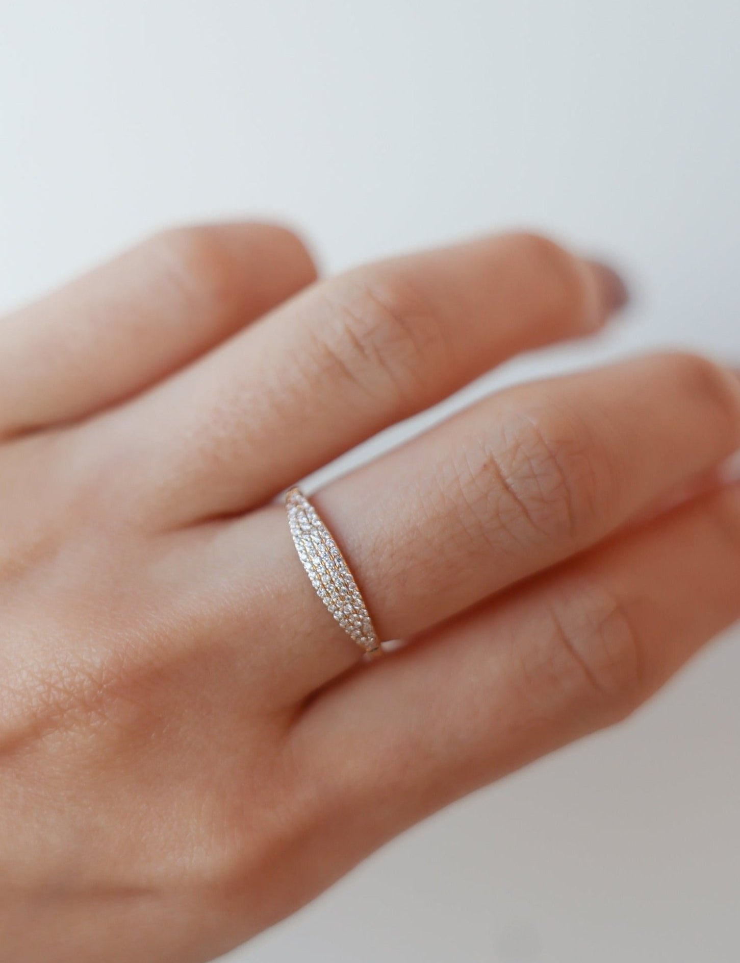 Pavé Diamond Lank Signet Ring - SIA Jewelry