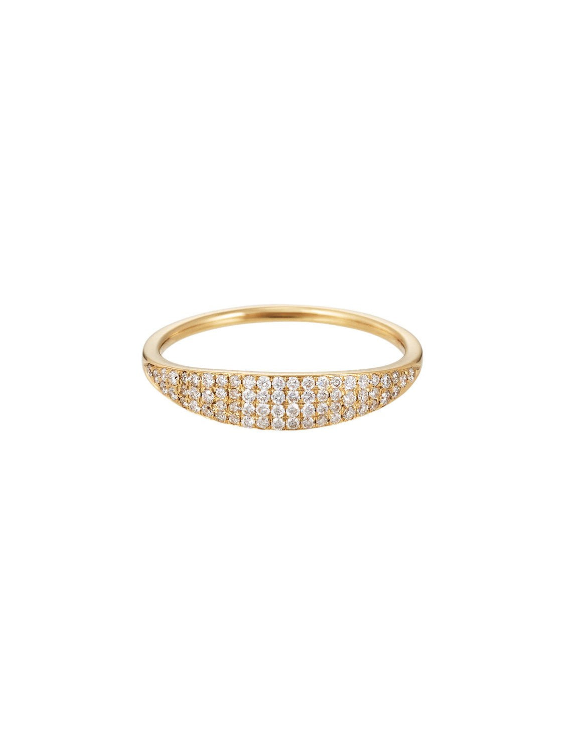 Pavé Diamond Lank Signet Ring - SIA Jewelry