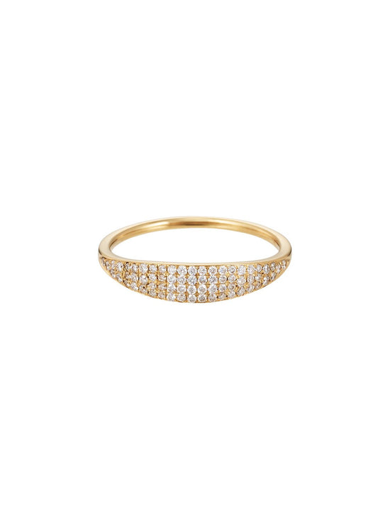 Pavé Diamond Lank Signet Ring - SIA Jewelry