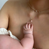 Pear Diamond Chain with Two Diamond Initials Necklace - SIA Jewelry