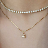 Petite Bubble Gold Initial Pendant - SIA Jewelry