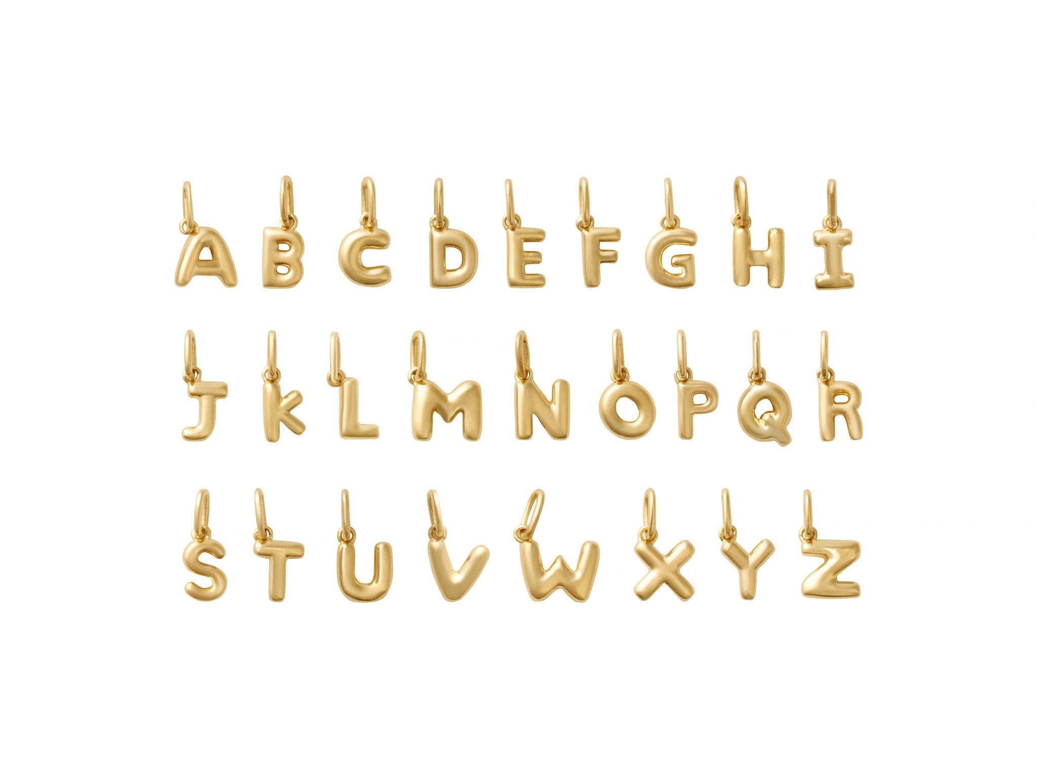 Petite Bubble Gold Initial Pendant - SIA Jewelry