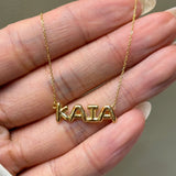 Petite Bubble Gold Nameplate Chain Necklace - SIA Jewelry