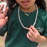 Petite Bubble Gold Nameplate Chain Necklace - SIA Jewelry