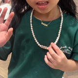 Petite Bubble Gold Nameplate Chain Necklace - SIA Jewelry