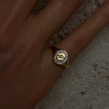 Petite Oval Pave Signet Ring - SIA Jewelry