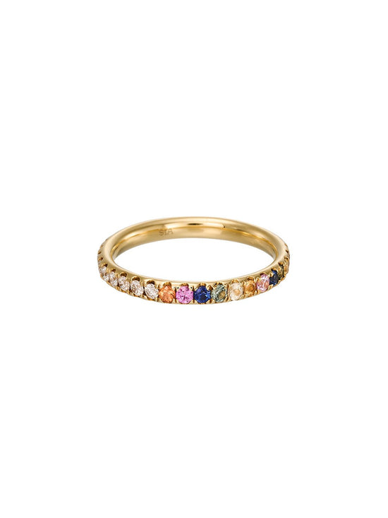 Rena Rainbow Sapphire Diamond Duo Eternity Ring - SIA Jewelry