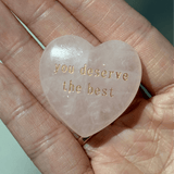 Rose Quartz Heart Affirmation Stone - SIA Jewelry