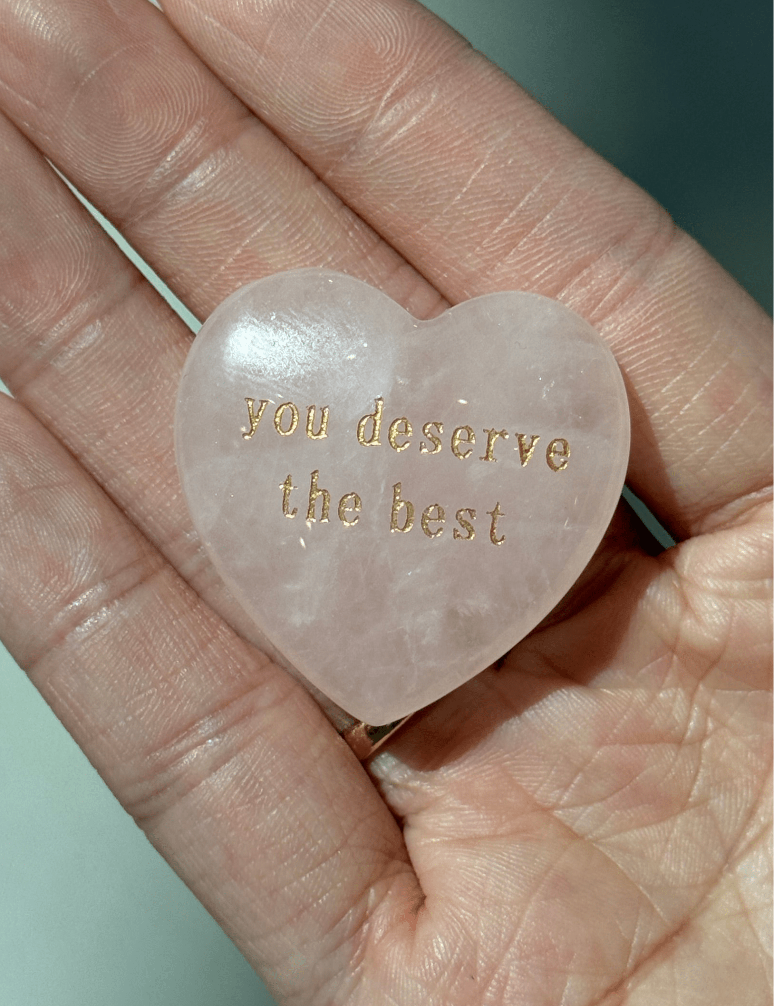 Rose Quartz Heart Affirmation Stone - SIA Jewelry