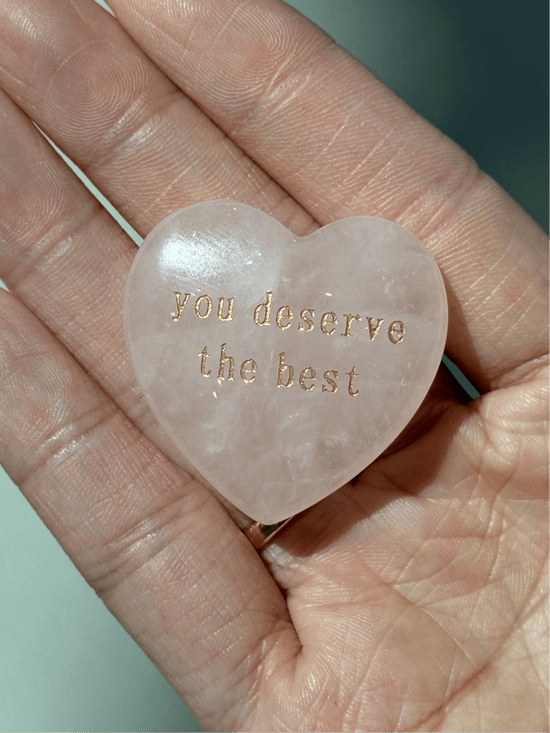 Rose Quartz Heart Affirmation Stone - SIA Jewelry