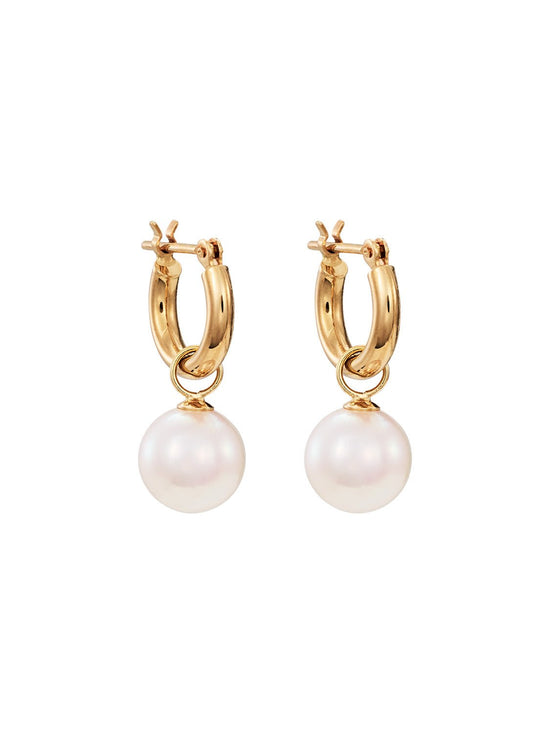 Round Pearl Huggies - SIA Jewelry