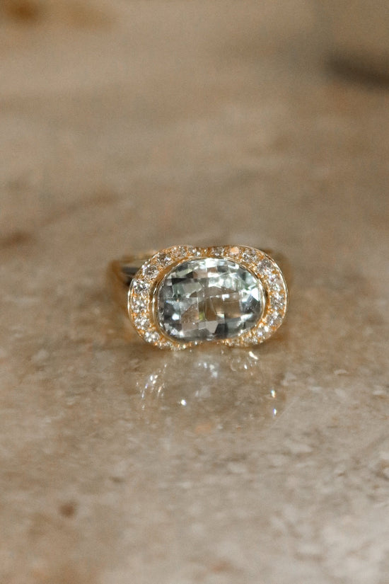 Vintage Aquamarine Diamond Ring - SIA Jewelry