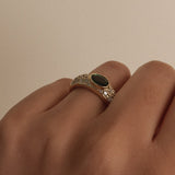 Vintage Green Garnet Diamond Ring - SIA Jewelry